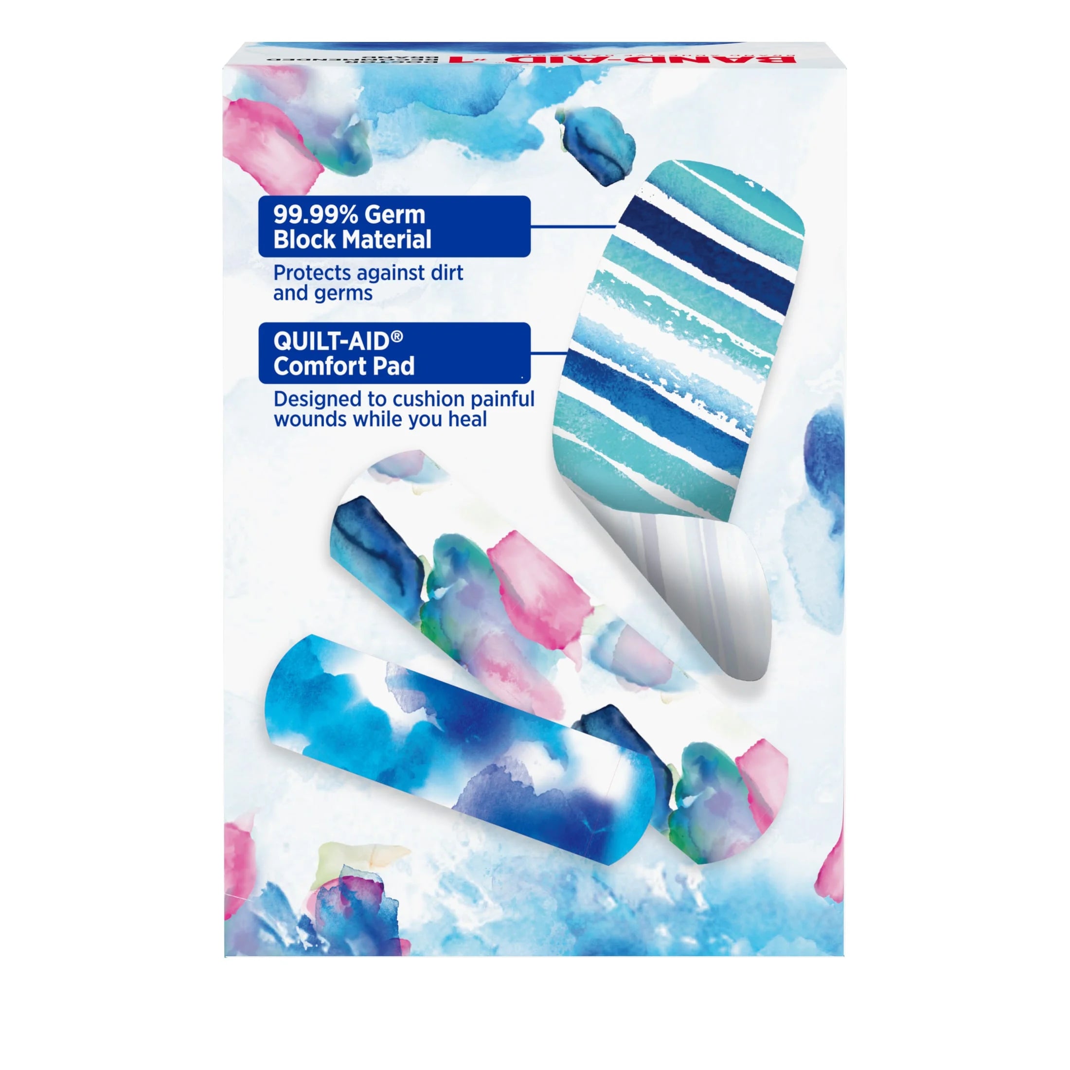 (3 Pack)  Brand Flexible Fabric Bandages, Water Color, Assorted, 30 Count