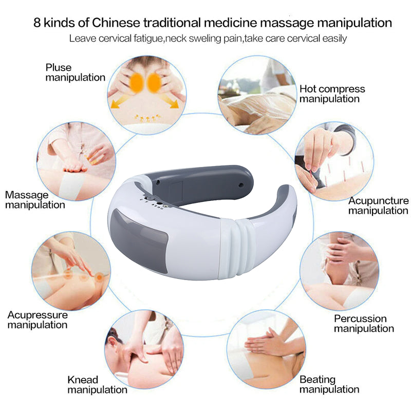 Electric Cervical Pulse Neck Massager Muscle Relax Massage Magnetic Therapy US