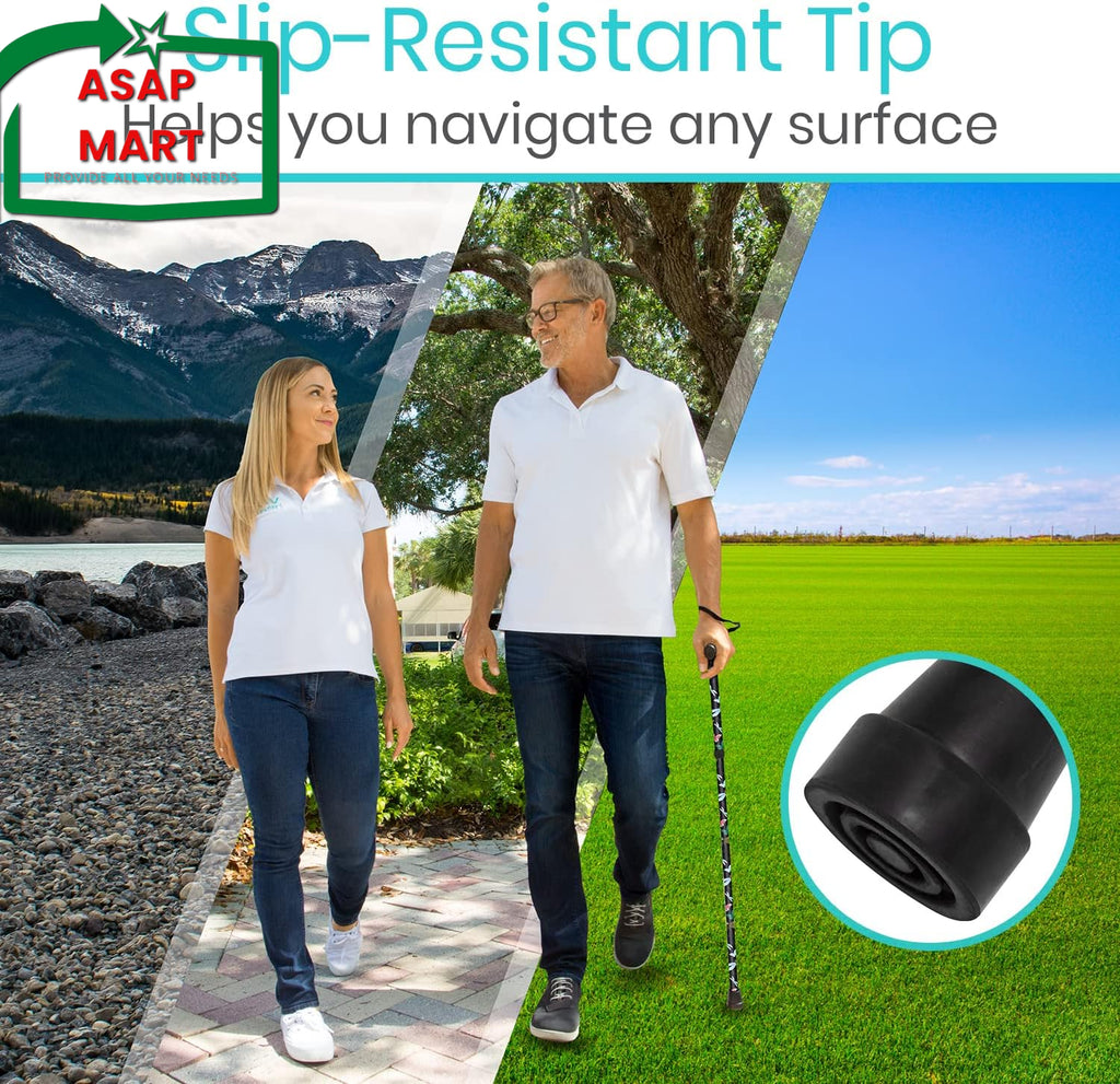 Vive Folding Cane - Foldable Walking for Men, Women Fold-Up, Collapsible, Lightw