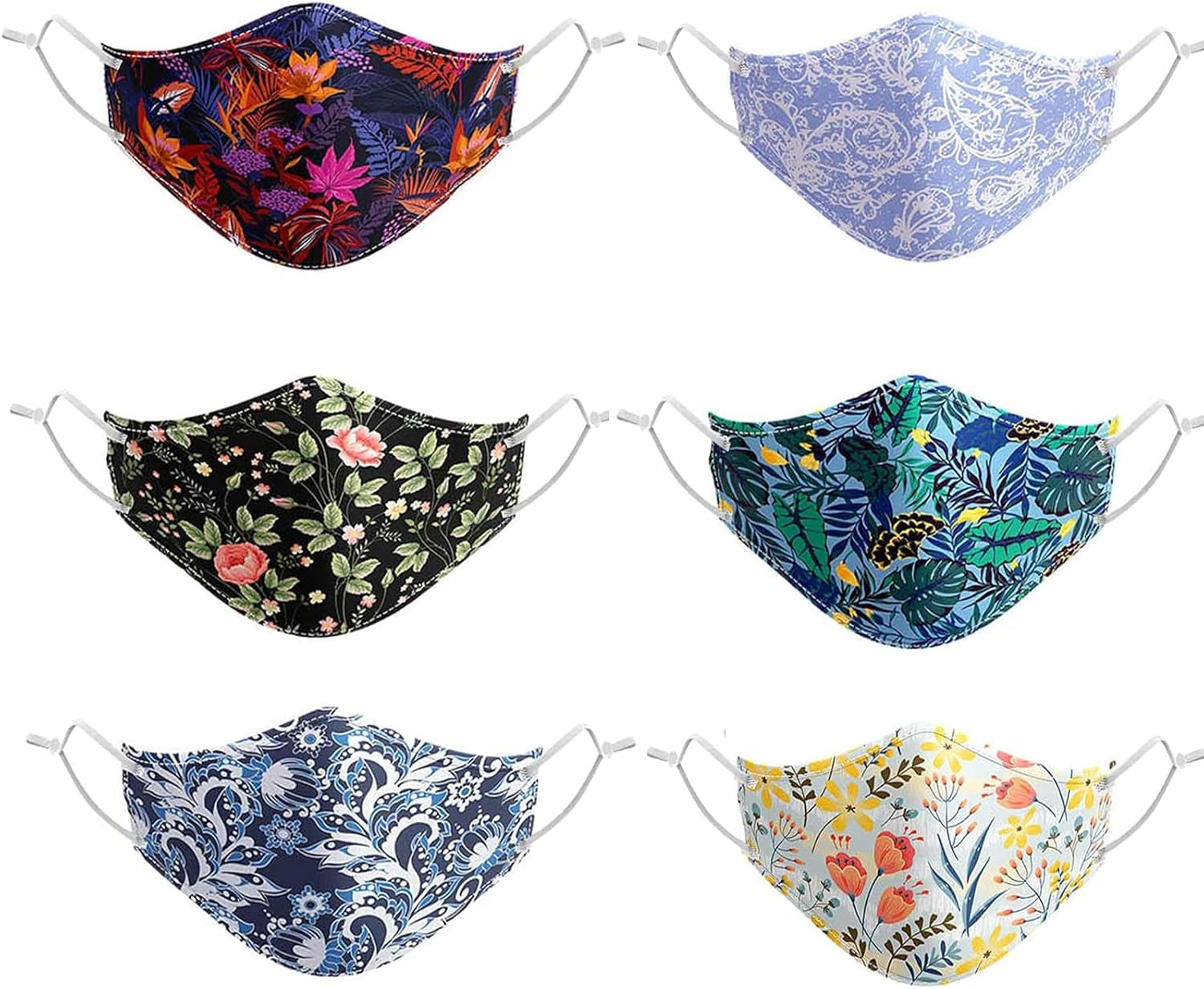 Cloth Face Mask with Reusable Washable-Individually Wrapped Adjustable Face Mask Earloop for Adults