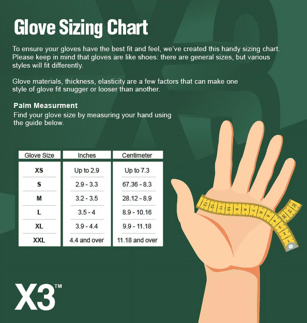 X3 Clear Vinyl Disposable Gloves, 3 Mil, Food-Safe, Non-Latex, Medium, 100/Box