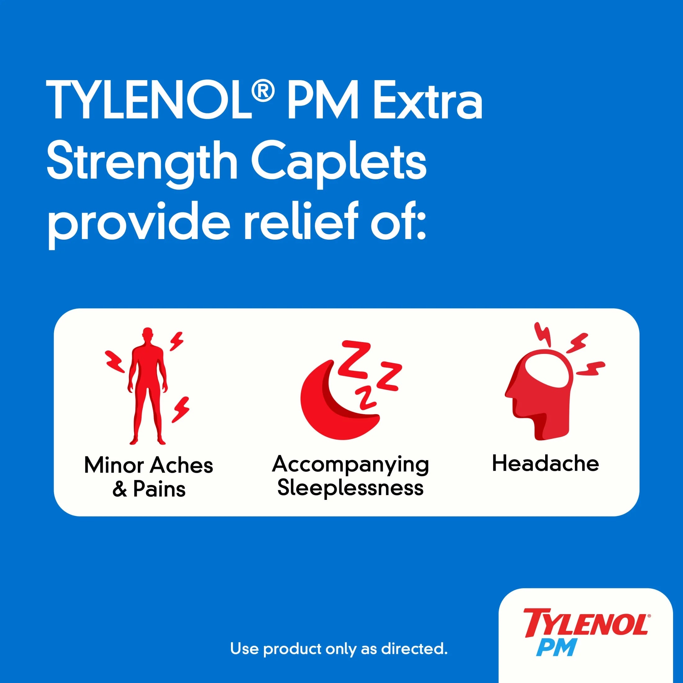 PM Extra Strength Pain Relief & Sleep Aid Caplets, 24 Count