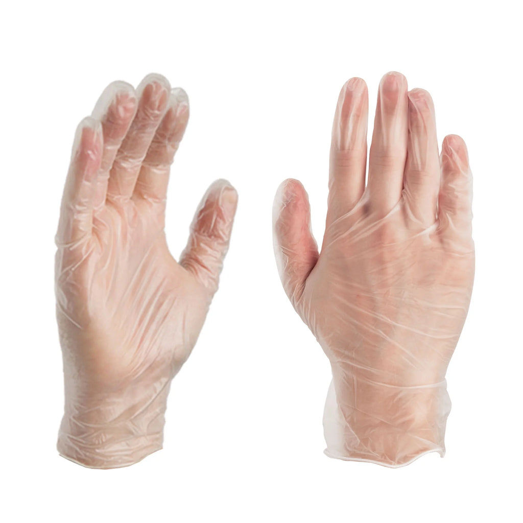X3 Clear Vinyl Disposable Gloves, 3 Mil, Food-Safe, Non-Latex, Small, 100/Box